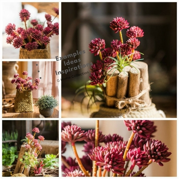 13'' Faux Succulent, Red