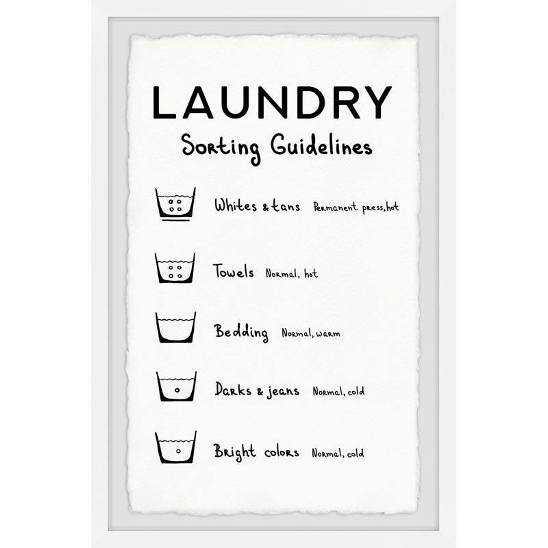 Sorting Laundry 1 Piece Single Picture Frame Wall Art, 30cm H x 20cm W x 3.81cm D