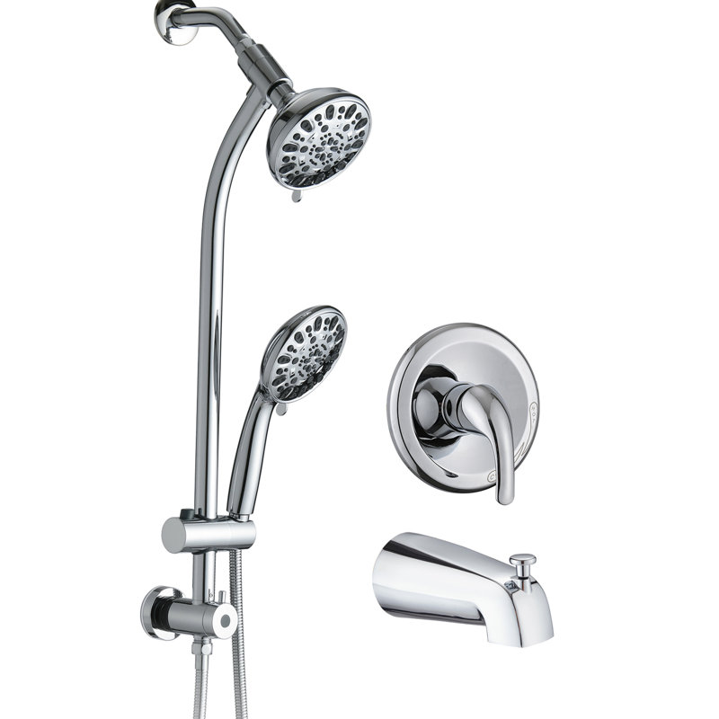 Douche avec barre coulissante en acier inoxydable de 26 po et double perceuse à 7 modes - 7 modes de jet, système de spa