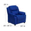 Deluxe Padded Contemporary Kids Recliner with Storage Arms-769426995