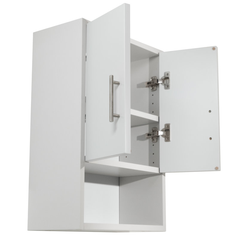 Armoire de salle de bain murale, Blanc satiné
