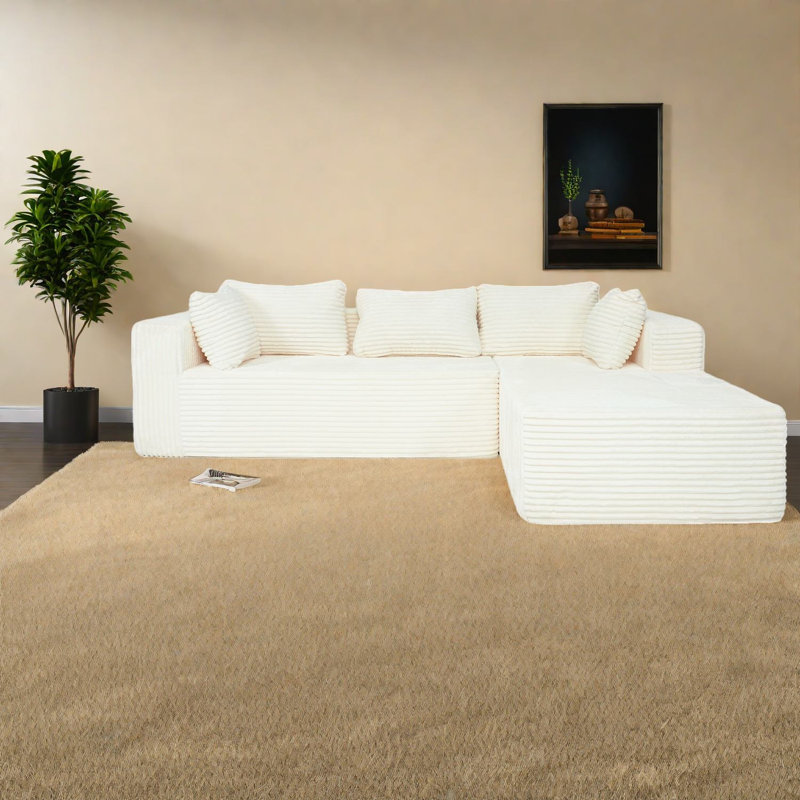 Canapé modulaire en velours côtelé 100 pouces