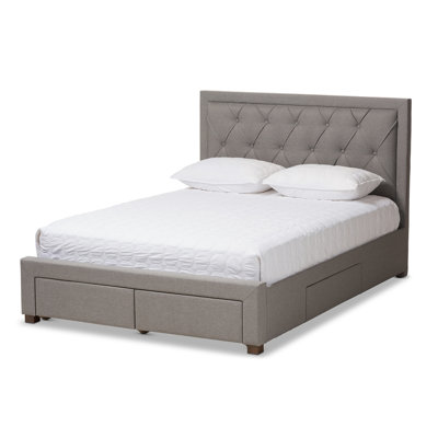 Lit plateforme tapissier avec rangement Aurelie