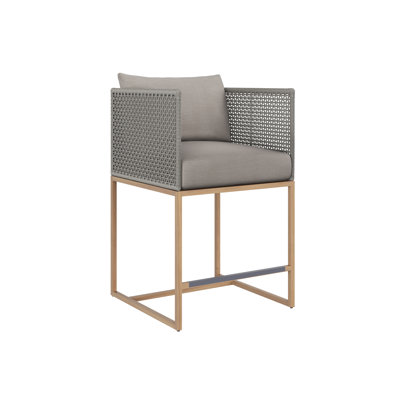 Crete Outdoor Teak Bar Stool