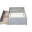 Lit simple avec 2 tiroirs, lit en bois d'hévéa massif, gris-847093314