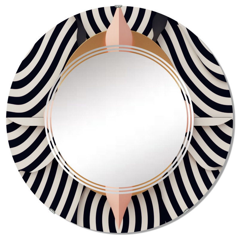 Buriti - Miroir mural moderne rond, 32 po x 32 po