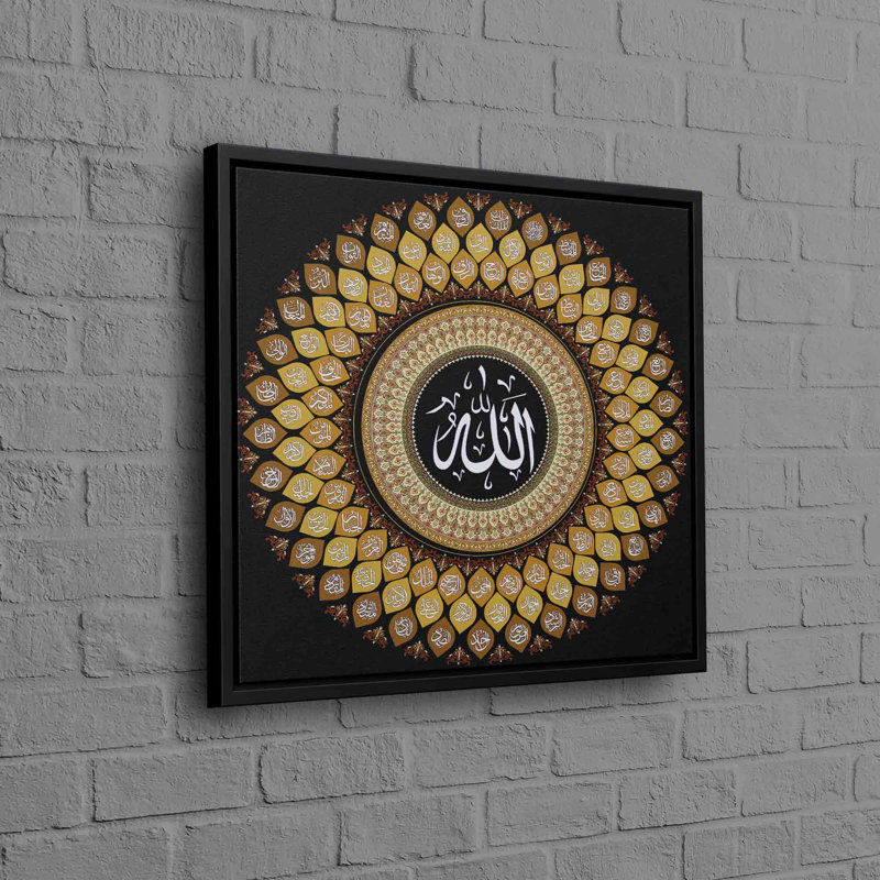 Floater Frame Print on Canvas, 80 cm H x 80 cm W, Framed Print without Mat, Black