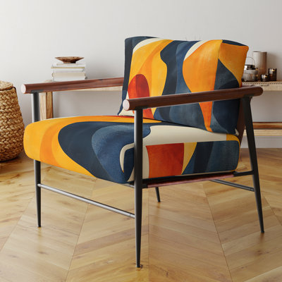 Fauteuil d'appoint abstrait Mid-Century - Fauteuil jaune en mouvement Organics In Motion I