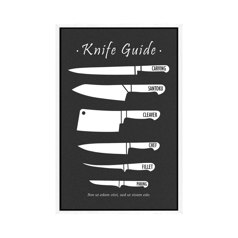 Butchery Knives by Mark Rogan - Print on Canvas, White Framed, 152.4cm H x 101.6cm W x 3.81cm D