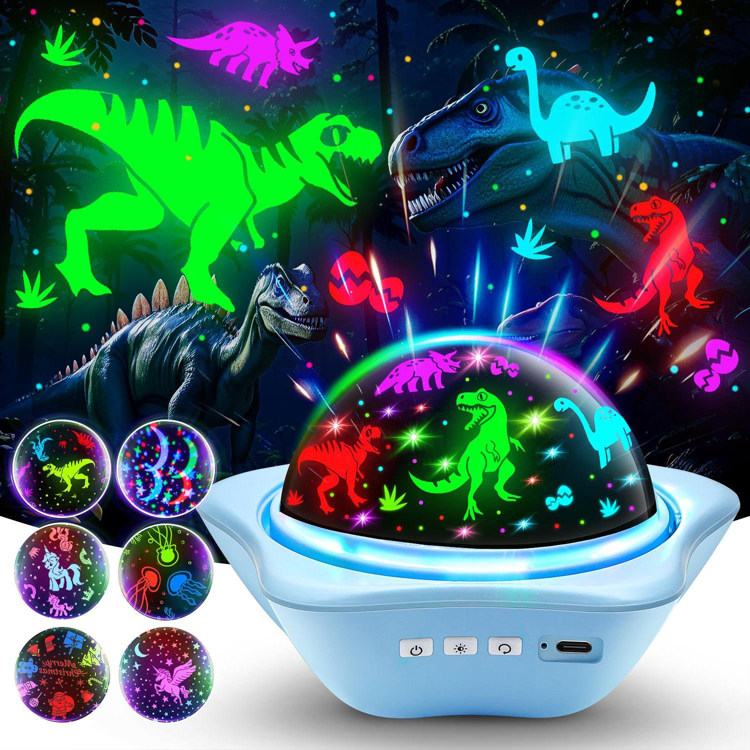 dinosaur kids night light projector