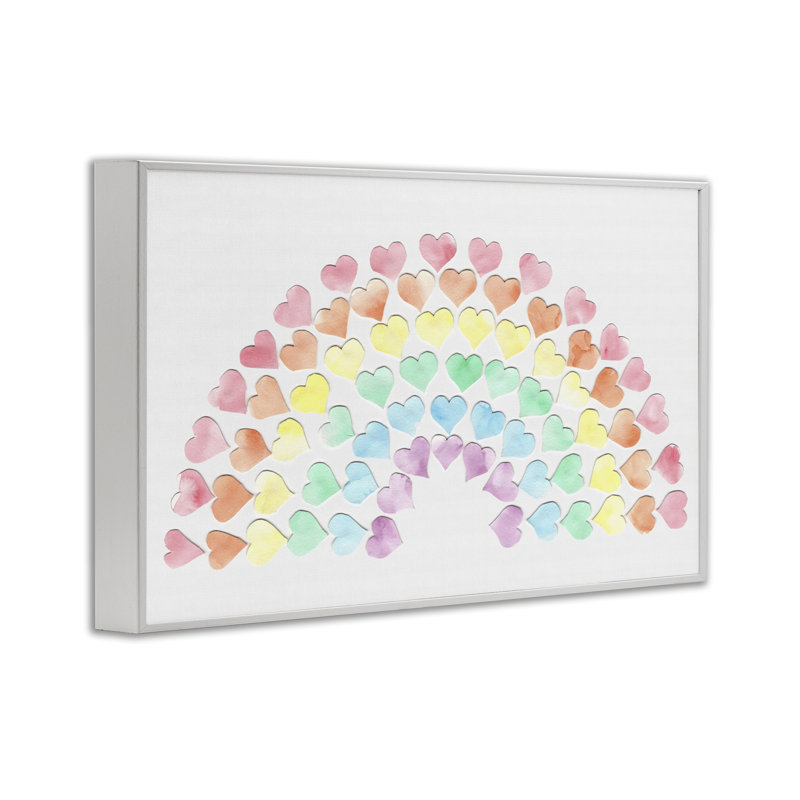 Arc-en-ciel de cœurs, estampe numérique par Connie Resch, Estampe numérique encadrée blanc bord de mer, H 20 po x l 30 po