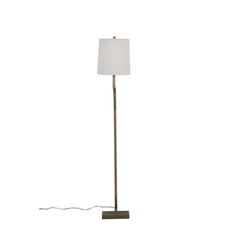 Hawthorne 53" Floor Lamp, Matte Antique Brass, 150 W
