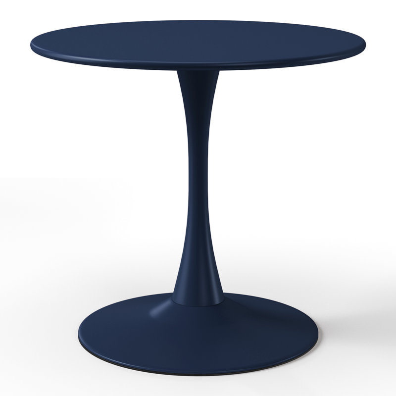 Outdoor Steel Dining Table, Navy Blue