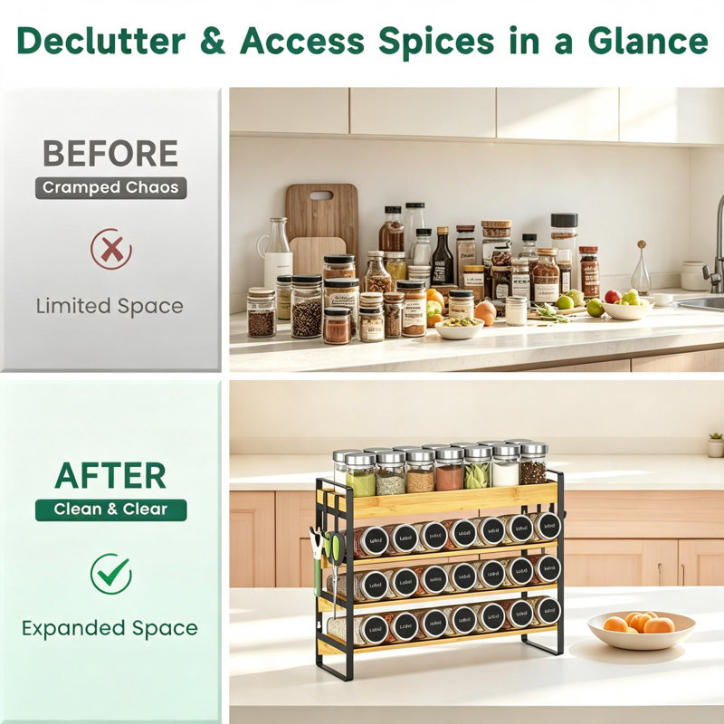 Spice Rack, Black/Natural