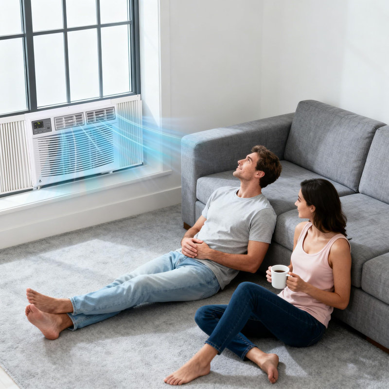 Climatiseur de fenêtre 12 000 BTU avec télécommande idéal pour la chambre à coucher et le bureau, 12 000 BTU