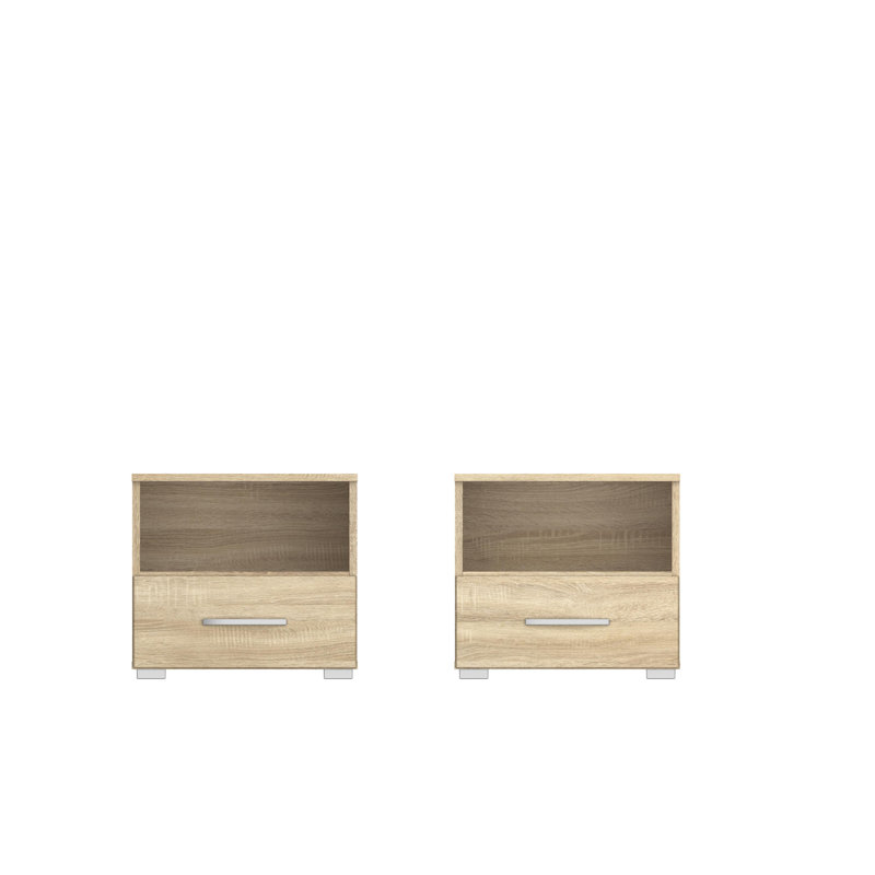 Aditio 1 Drawer Bedside Table, Sonoma oak