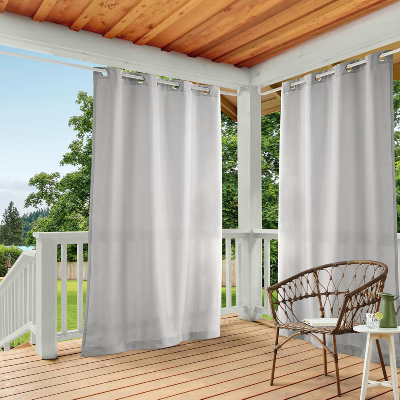 Les rideaux d'intérieur et d'extérieur Cabana, Gris, L 52 po x L 63 po