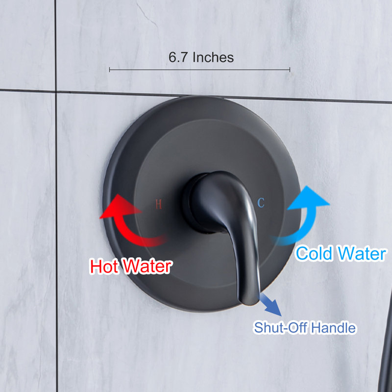 Shower Only Faucet with Rough-in Valve, Matte Black