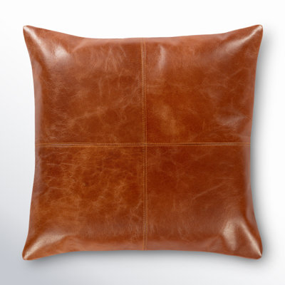 Emily Leather/Suede Throw Pillow