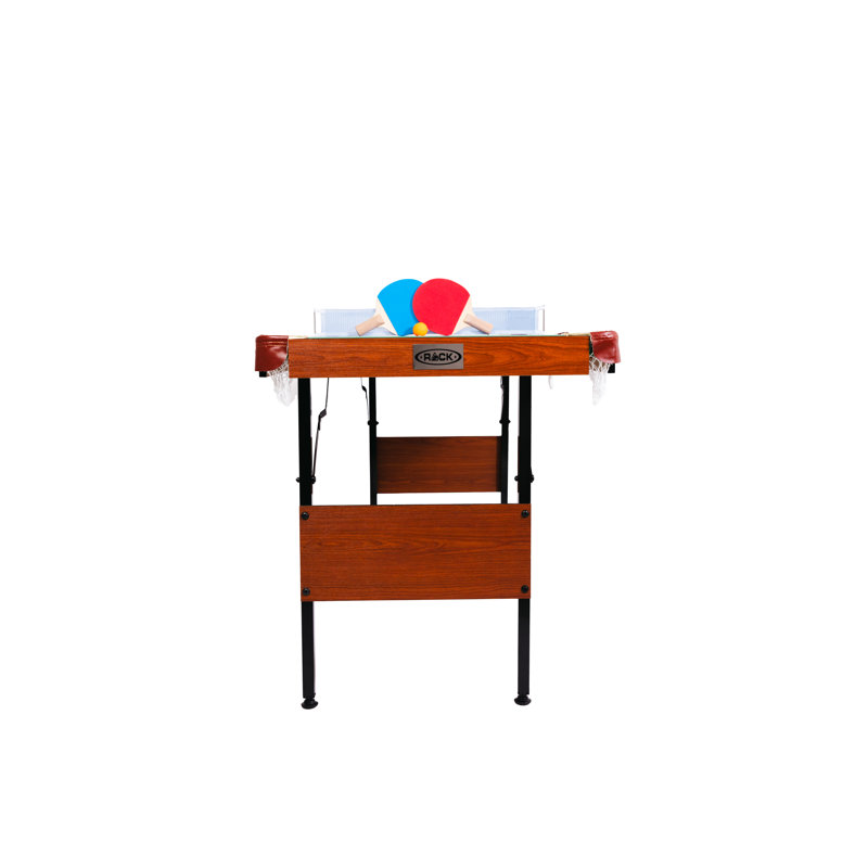 Crux Cherry Finish Green Felt 55" 3-in-1 Foldable Game Table