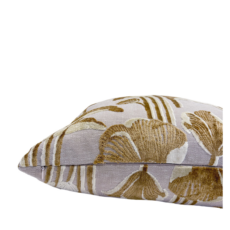 Housse de coussin en velours floral, 14 x 20 po, Ambre