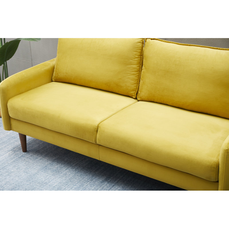 Estancia 72'' Velvet Sofa, Goldenrod Velvet