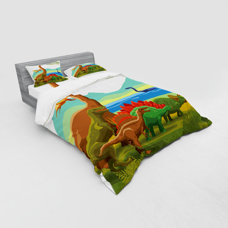 Ensemble de housse de couette en microfibre vert / bleu / rouge, Housse de couette grand + 3 pièces supplémentair