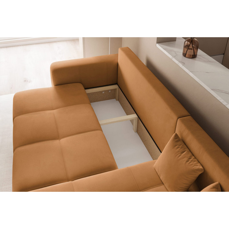 4 Seater Sofa Bed, Orange
