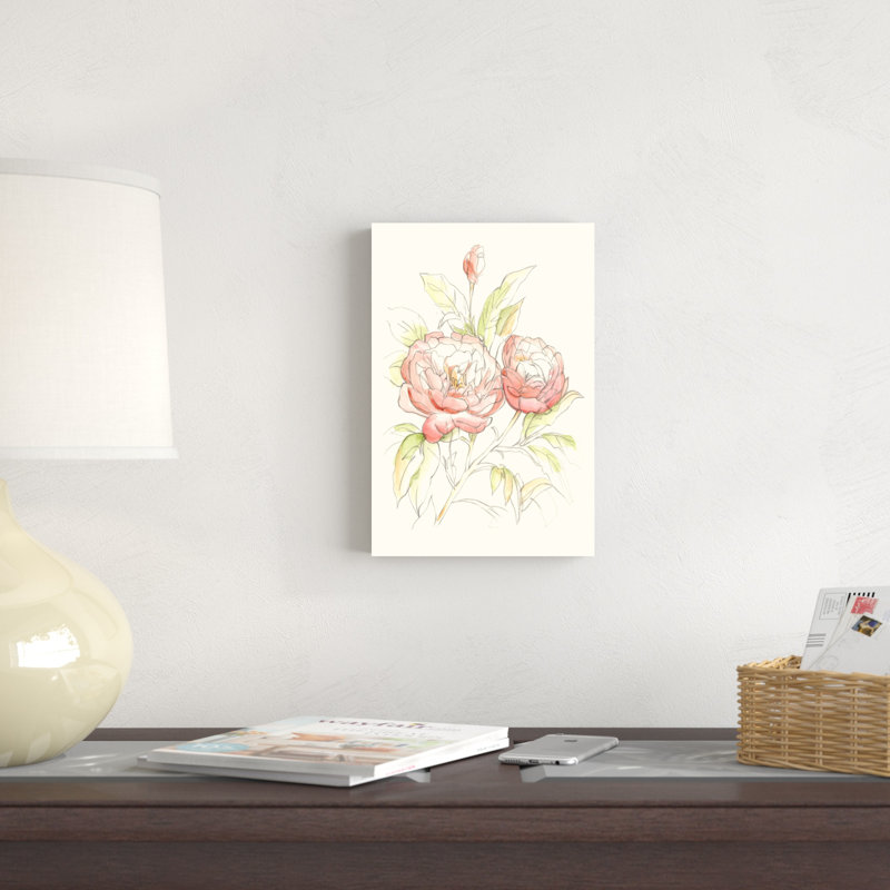 Aquarelle variété florale II, H 12 po x l 8 po x P 1,25 po