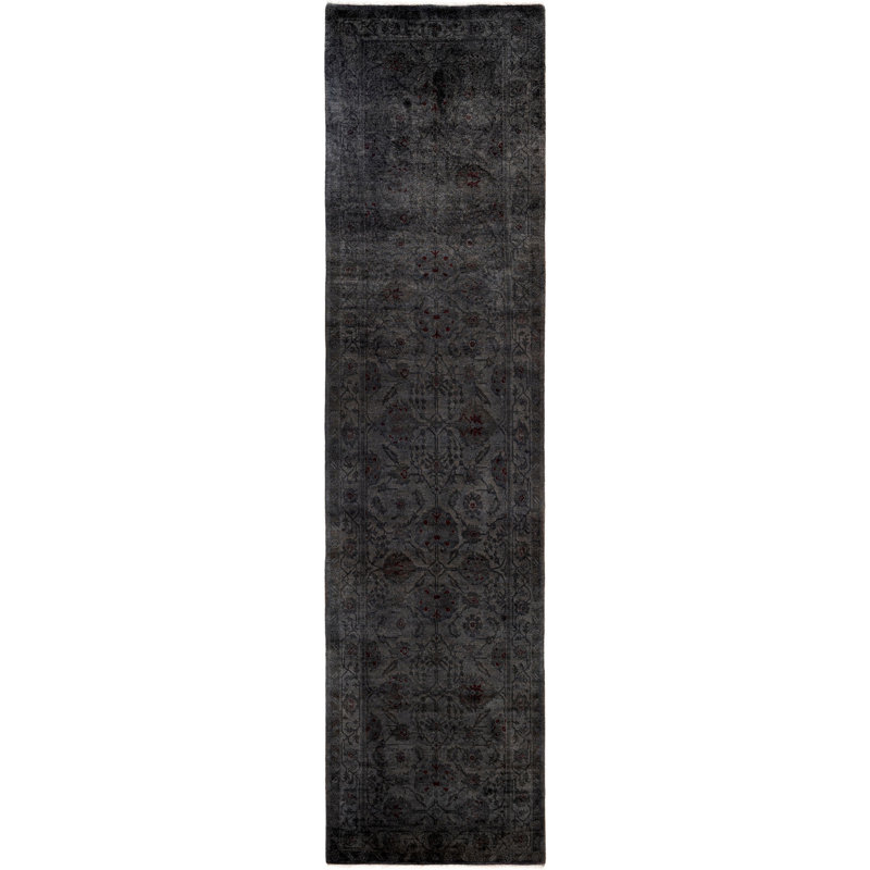Overdyed One-of-a-Kind Runner 3' X 11'10" Hand Knotted Area Rug