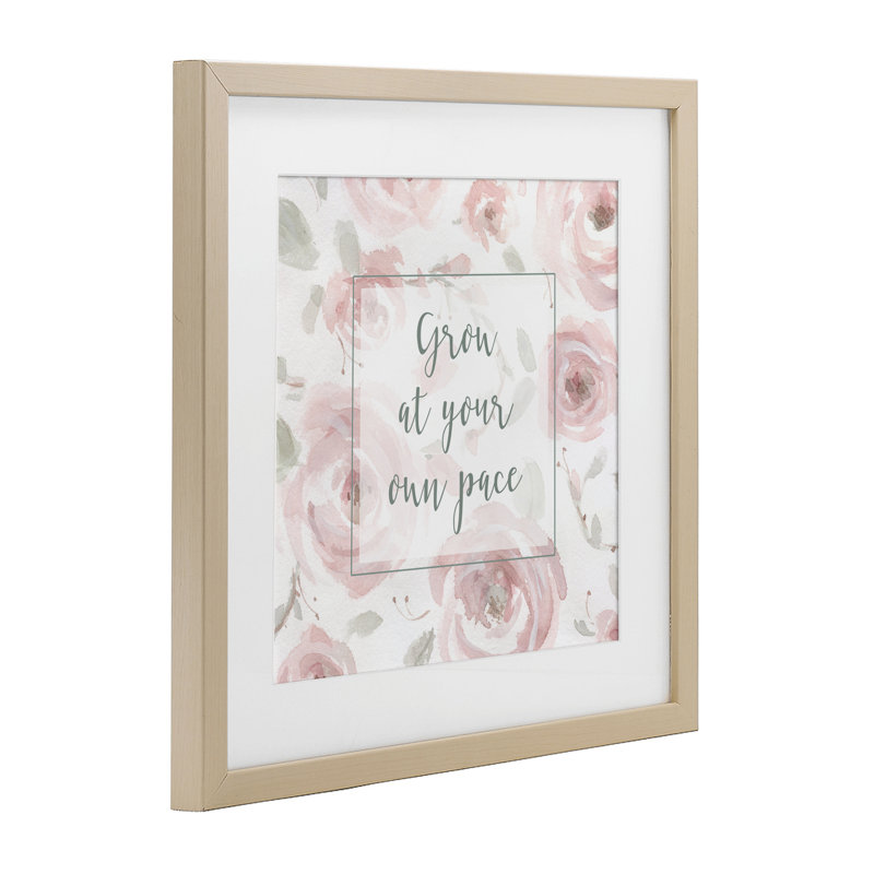 «Grow at Your Pace Florals», impression sous verre encadrée, design par Carol Robinson, H 16 po x l 16 po