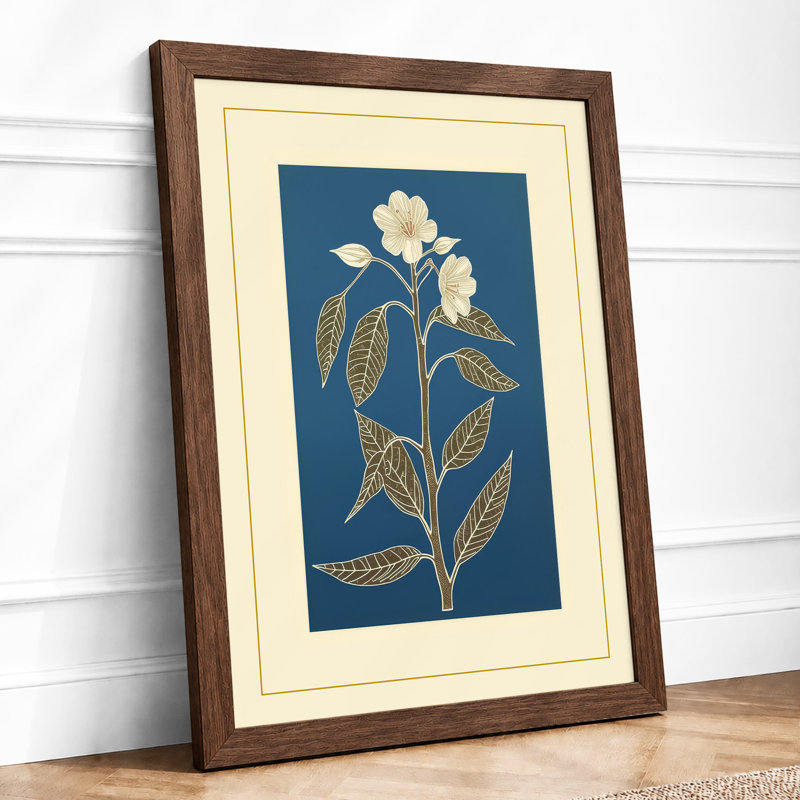 Luminous Bloom Botanical - Framed Print, A2 - 59.4 x 42.0 cm, Walnut