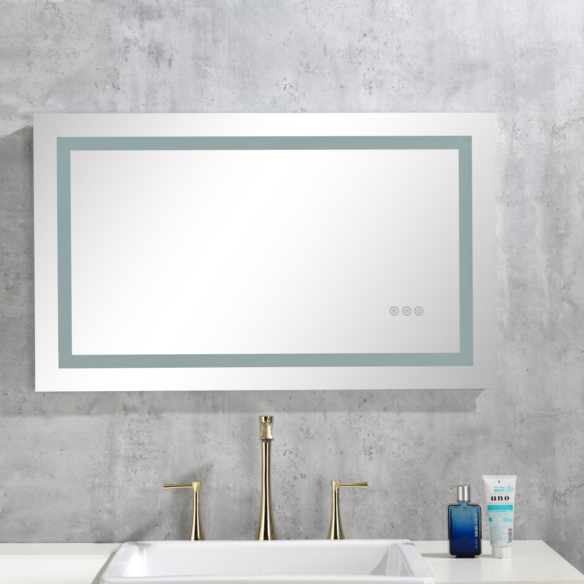 Orren Ellis LED Bathroom Mirror With Front And Backlight, Wall Mounted ...