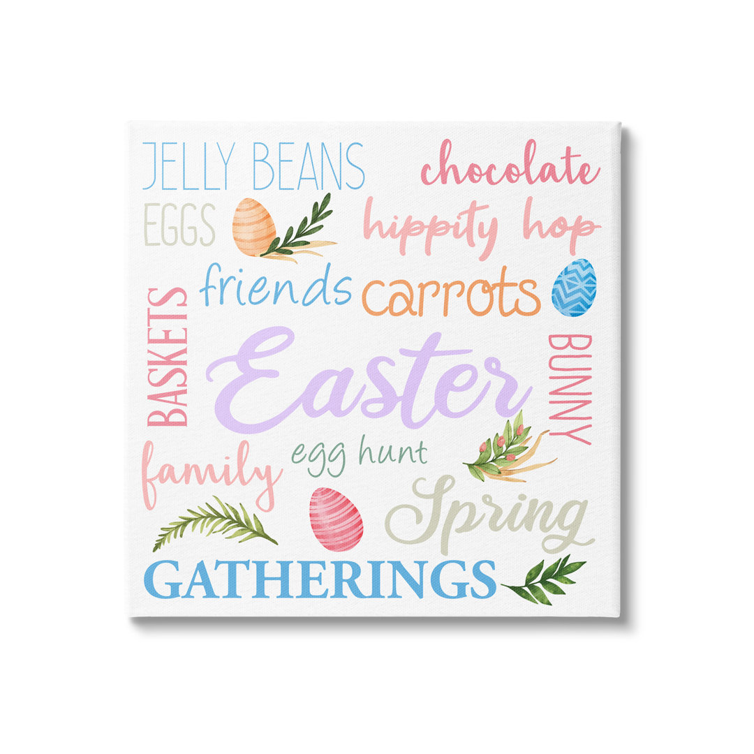 " Festive Easter Activity Sign Patterned Eggs Motif " by Kim Allen Stupell Industries 