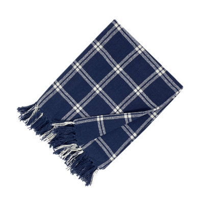 Jeté en coton Double Windowpane