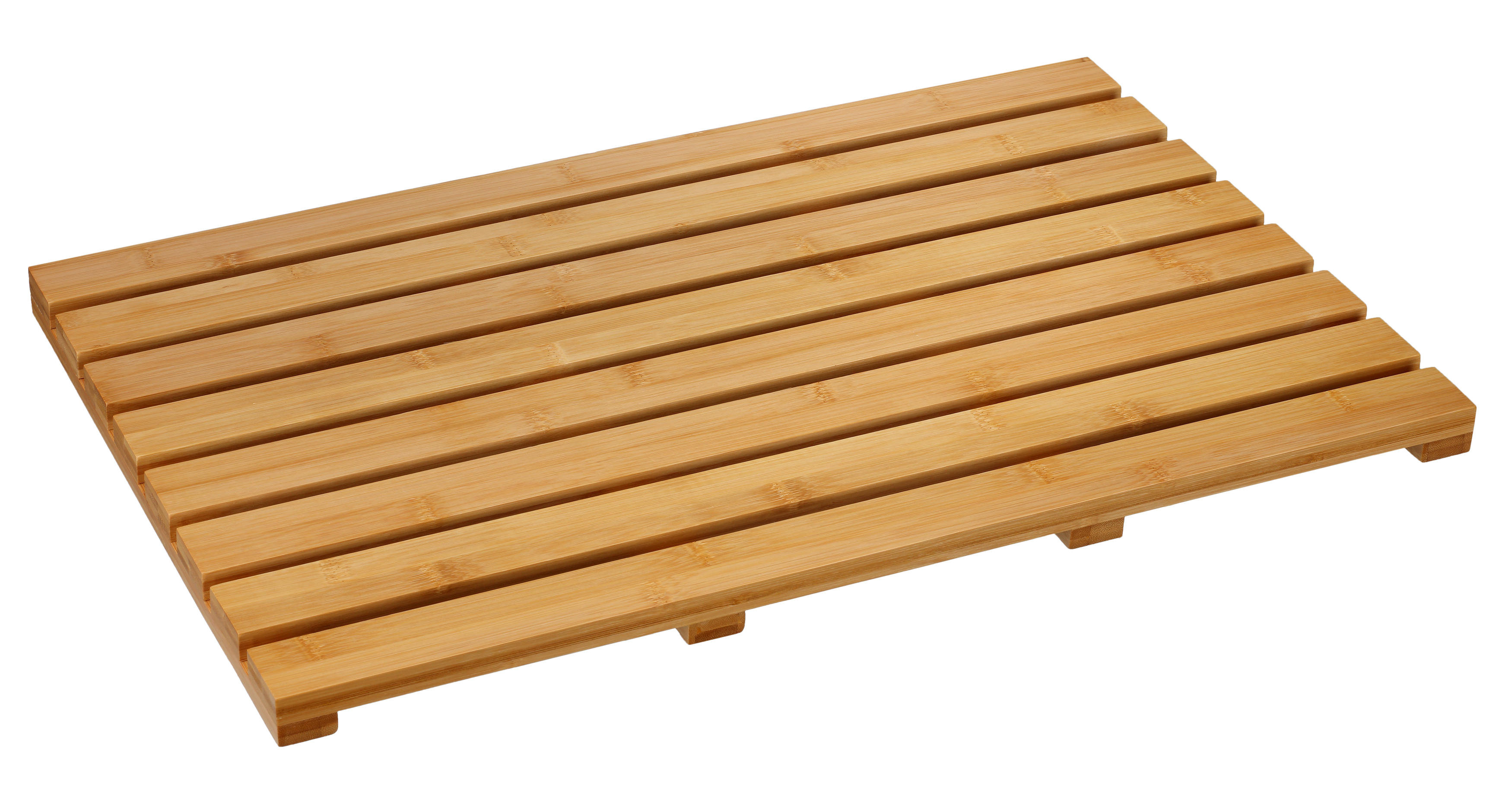 Highland Dunes Williamson Teak & Wood Bath Rug with NonSlip Backing