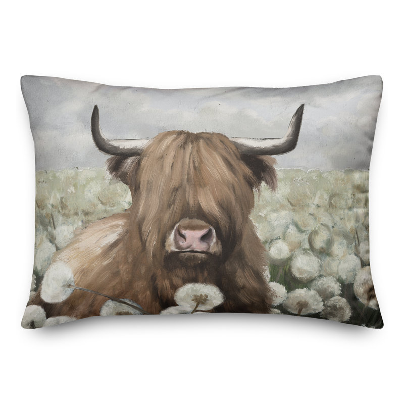 Coussin intérieur / extérieur Highland Cow Portrait