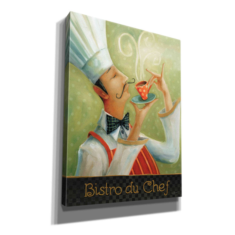 «Red Mustel Studio» «Cafe Mustache I» par Lisa Audit, art mural sur toile, H 54 po x l 40 po x P 1,5 po