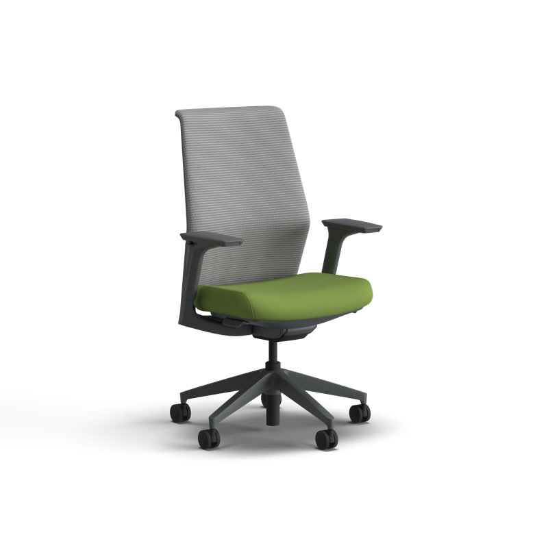 Chaise de bureau ergonomique en mailles chiffon HON, cadre gris anthracite, poire, Poire, Gris anthracite