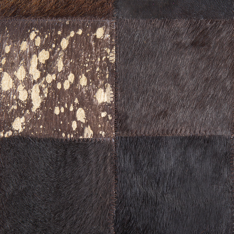 Chequered Leather Hand Woven Area Rug, Rectangle 80 x 150cm