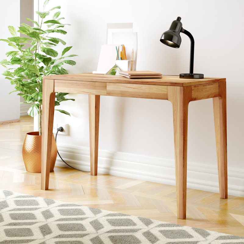 Bridgeforth 110Cm W Rectangle Writing Desk, Beech Heartwood