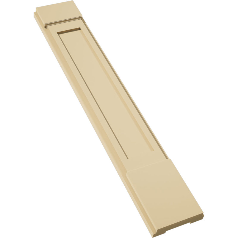 Signature Urethane Flat Panel Pilaster with Capital & Base, Primed Tan (Pair), 8" x 48" x 2", Standard