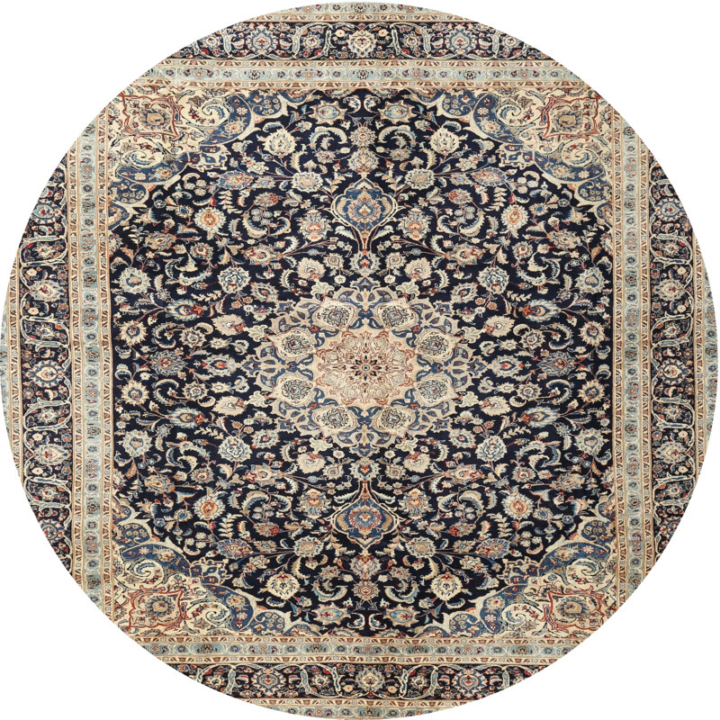 Tapis 100% traditionnel lavable à la machine 3800, Rond 4 pi