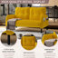 Double velours côtelé avec mousse souple, rangement latéral pour les petits objets, éponge haute densité, courbes ergonomiques pour chambre à coucher, magazines, salle de conférence idéale, teinte jaune