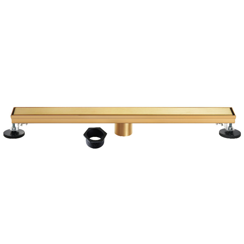 Kingston Watercourse 32-Inch Linear Shower Drain, Brushed Brass