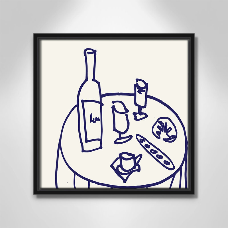 «Table Table Square Square Print» par Corinne Rose Design, Noir, H 13,5 po x l 13,5 po