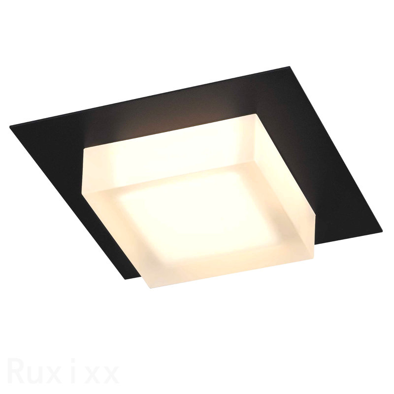Plafonnier encastré à DEL 8 po, Noir, H 2,75 po x l 8 po x P 8 po