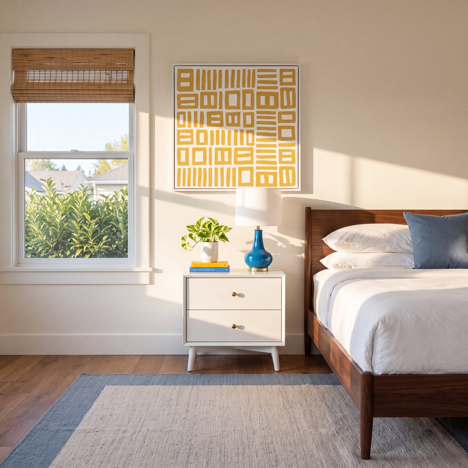 Ellie Peel & Stick Geometric Wallpaper, Yellow/White
