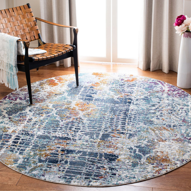 GroveHill Performance Abstract Rug, Round 6'7"