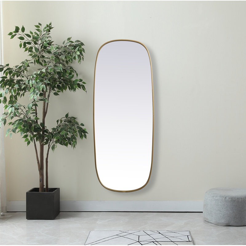 Bertin Metal Oval Wall Mirror, Brass, 60"  x 24" 